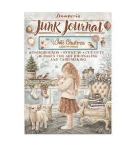 White Christmas – Printed Art Junk Journal stickers, cut-outs, backgrounds for Art and Craft