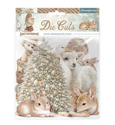 White Christmas – Printed decorative Die cuts for Art and Craft