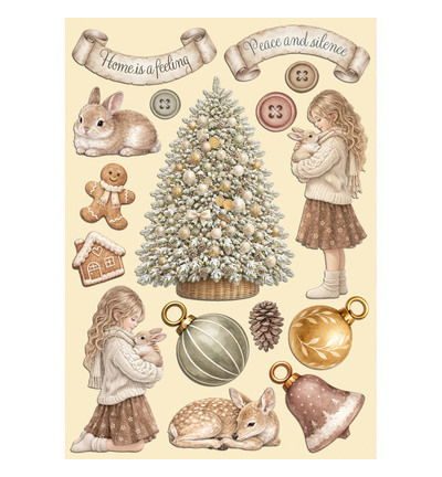 White Christmas – Printed decorative Wooden shape for Art and Craft