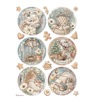 White Christmas – Printed A4 Rice paper for Art and Craft – 6 Rounds