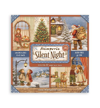 Silent Night – Scrapbooking Printed Pad for Art and Craft Single face – 22 sheets