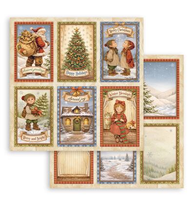 Silent Night – Printed Double Face scrapbooking sheet for Art and Craft – 6 Cards