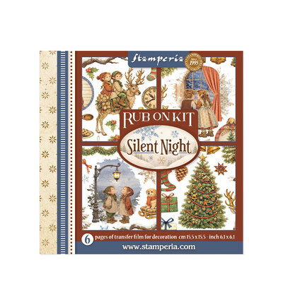 Silent Night – Printed Decorative Rub on kit for Art and Craft – 6 sheets