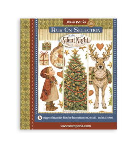 Silent Night – Printed Decorative Rub on selection for Art and Craft – 6 sheets