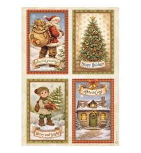 Silent Night – Printed A4 Rice paper for Art and Craft – 4 cards