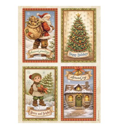 Silent Night – Printed A4 Rice paper for Art and Craft – 4 cards