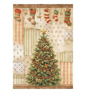 Silent Night – Printed A4 Rice paper for Art and Craft – Christmas tree