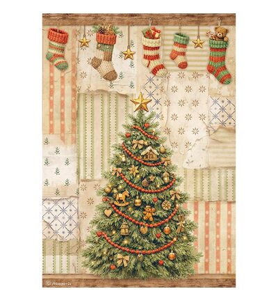 Silent Night – Printed A4 Rice paper for Art and Craft – Christmas tree
