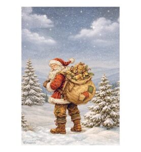 Silent Night – Printed A4 Rice paper for Art and Craft – Santa Claus