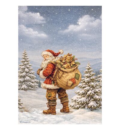 Silent Night – Printed A4 Rice paper for Art and Craft – Santa Claus