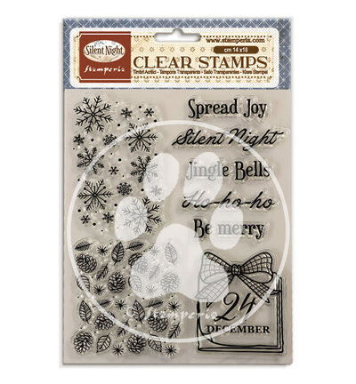 Silent Night – Decorative Acrylic stamp 14×18 design for Art and Craft