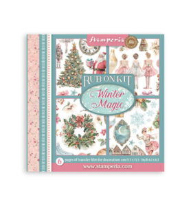 Winter Magic – Printed Decorative Rub on kit for Art and Craft – 6 sheets