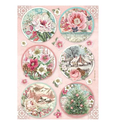 Winter Magic – Printed A4 Rice paper for Art and Craft – Rounds
