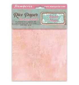 Winter Magic – Printed 8 Rice paper A6 backgrounds selection for Art and Craft