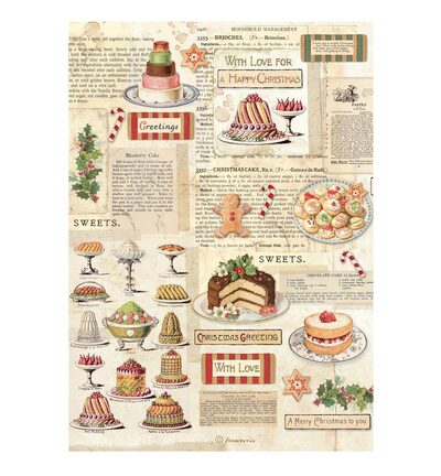 Classic Christmas – Printed A4 Rice paper for Art and Craft – Sweets