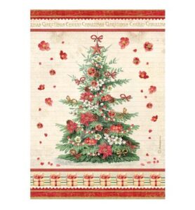 Classic Christmas – Printed A4 Rice paper for Art and Craft – Tree