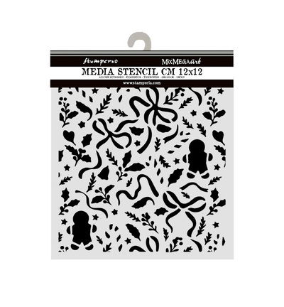 Christmas Embellishments – Cut laser stencil for Art and Craft – Christmas ribbons and gingerbread