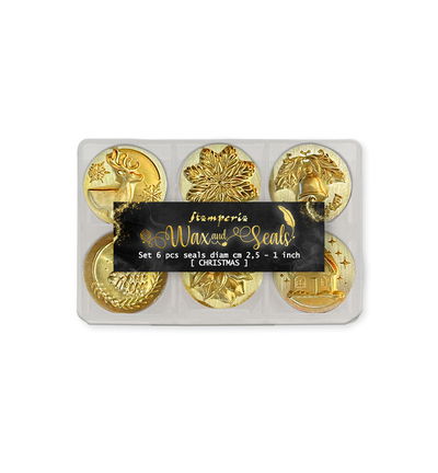 Christmas Embellishments – Set 6 Decorative seals design for Art and Craft Christmas
