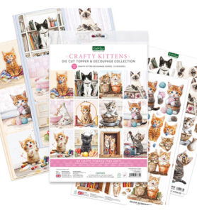 Katy Sue Designs Crafty Kittens Die Cut Topper & Decoupage Collection