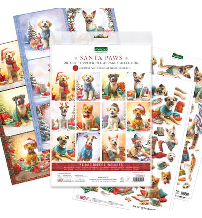 Katy Sue Designs Santa Paws Die Cut Topper & Decoupage Collection