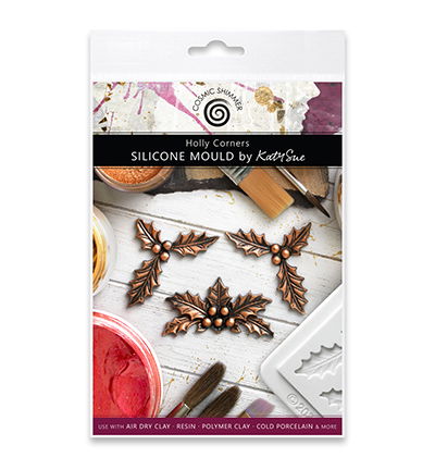 Cosmic Shimmer Silicone Mould, Holly Corners by Katy Sue