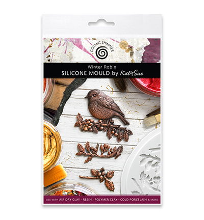 Cosmic Shimmer Silicone Mould, Winter Robin by Katy Sue