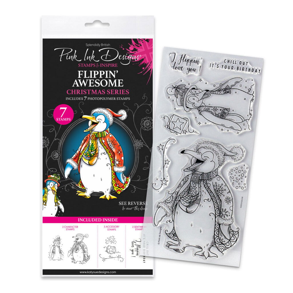 Pink Ink Designs – Flippin’ Awesome Penguin, DL Stamp Set