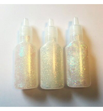 Glitter glue, White, 3 pcs 25ml