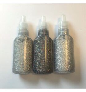 Glitter glue, Silver, 3 pcs 25ml