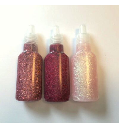 Glitter glue, Pink, 3 pcs 25ml