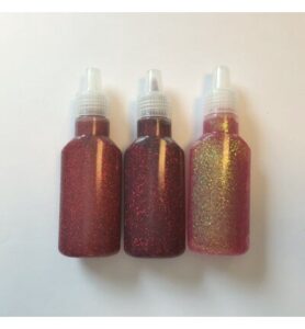 Glitter glue, Red, 3 pcs 25ml