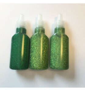 Glitter glue, Green, 3 pcs 25ml