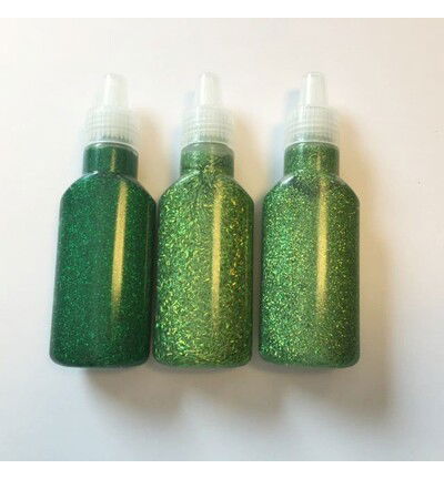 Glitter glue, Green, 3 pcs 25ml
