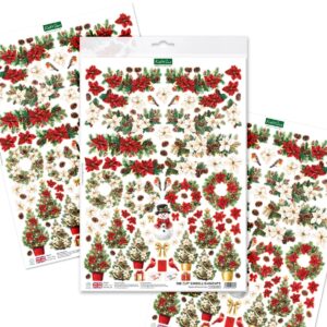 Katy Sue Designs Petite Poinsettias Die Cut Embellishments, 3 sheets