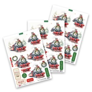 Katy Sue Designs Die Cut Decoupage – Christmas Train (pack of 3)