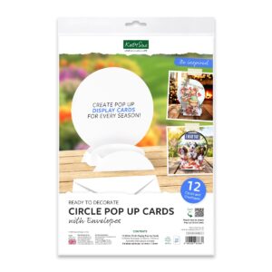 Katy Sue Designs White Circle Pop Up Cards & Envelopes 121x110mm, 12 pcs