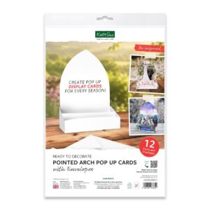 Katy Sue Designs White Pointed Arch Pop Up Cards & Envelopes 137x98mm, 12 pcs
