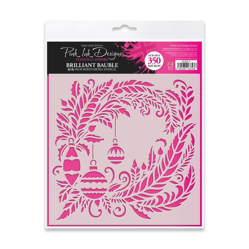 Pink Ink Designs – Brilliant Bauble 6×6 Mixed Media Stencil