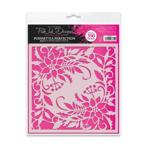 Pink Ink Designs – Poinsettia Perfection 6×6 Mixed Media Stencil