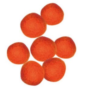 Felt balls natural Ø 10mm x50, Flame orange