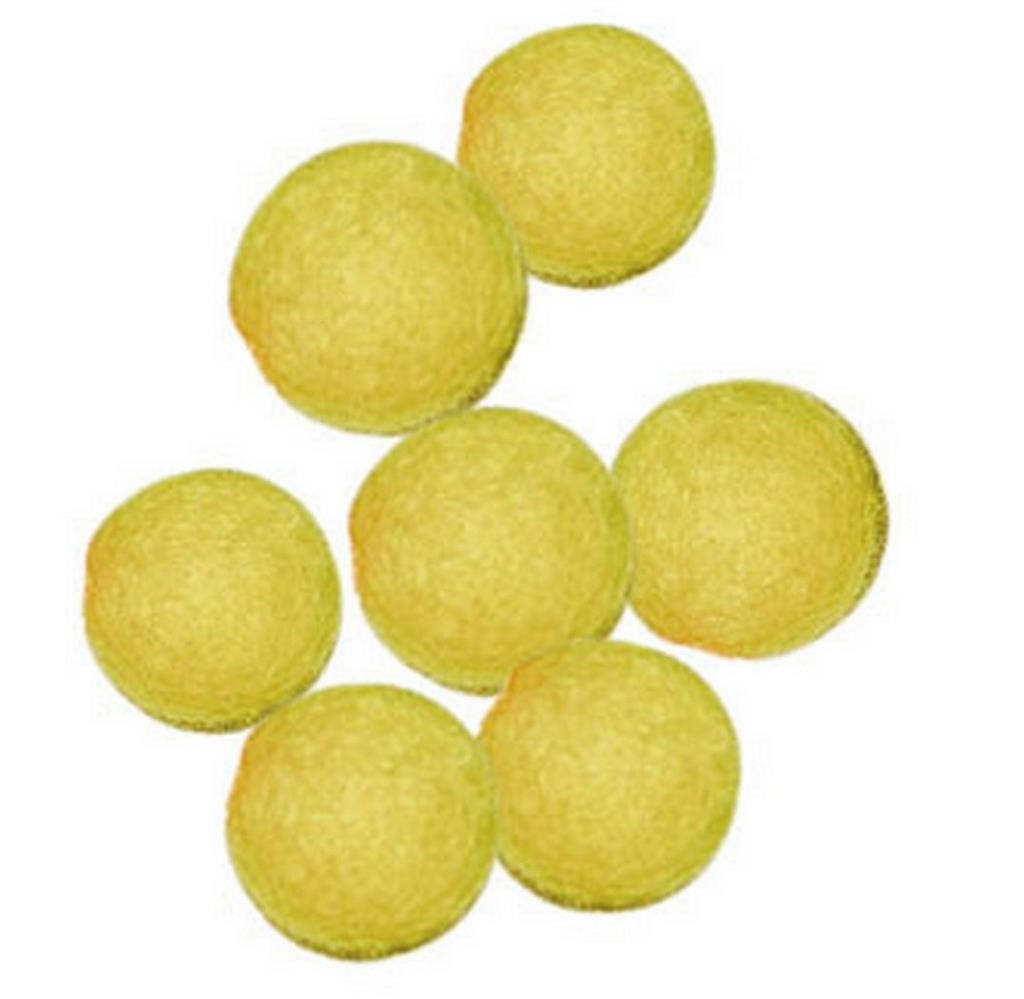 Felt balls natural Ø 10mm x50, Golden yellow