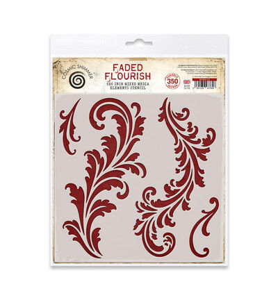 Cosmic Shimmer Faded Flourish 6×6 Mixed Media Elements Stencil
