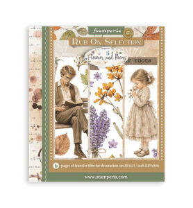 Flowers and Poems – Printed Decorative Rub on selection for Art and Craft – 6 sheets