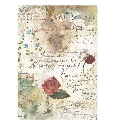 Flowers and Poems – Printed A4 Rice paper for Art and Craft – Pattern