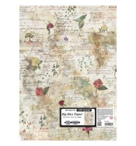 Flowers and Poems – Printed Rice paper for Art and Craft cm 50×70 – Pattern