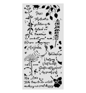 Flowers and Poems – Cut laser stencil for Art and Craft – Flowers and writings
