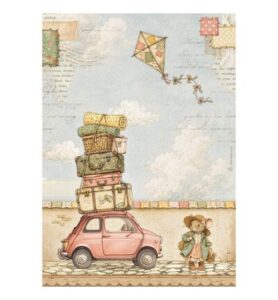 Cozy Family – Printed A4 Rice paper for Art and Craft – The car