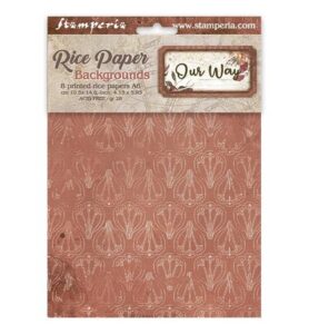 Our Way – Printed 8 Rice paper A6 backgrounds selection for Art and Craft