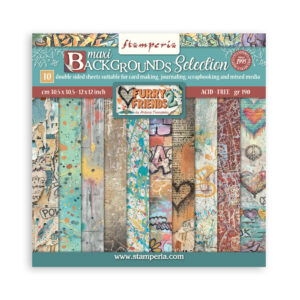 Furry Friends 2 – 12”x12” (30.5×30.5 cm) Paper Pad 10 double sided printed Backgrounds sheets