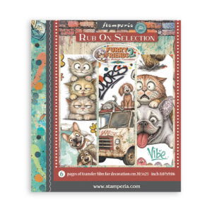 Furry Friends 2 – Printed Decorative Rub on selection for Art and Craft cm 20,5×23